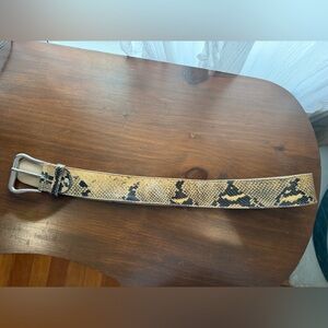 The Tailored Sportsman Tan Snake Print Leather Belt